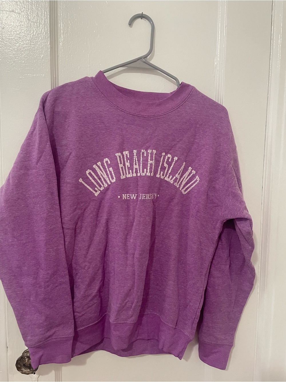 Purple Crewneck Sweatshirt - Long Beach Island Graphic
